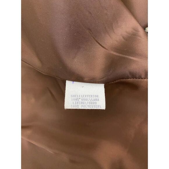 Vintage Braebrook 100% Wool Houndstooth Jacket Brown Tan - Women's Size 10 - Picture 3 of 9